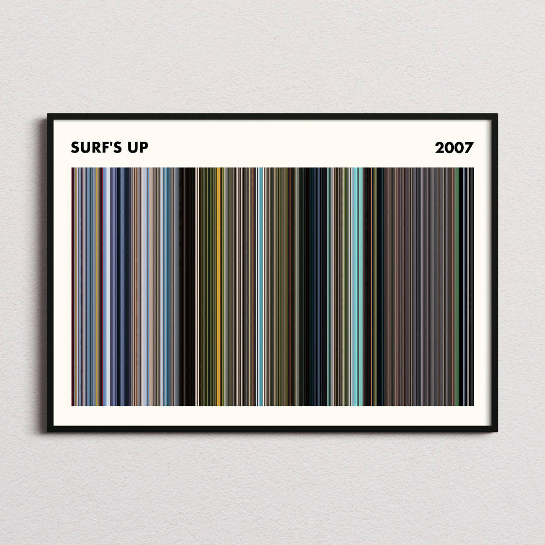 Surf's Up Movie Barcode Poster - Simplified