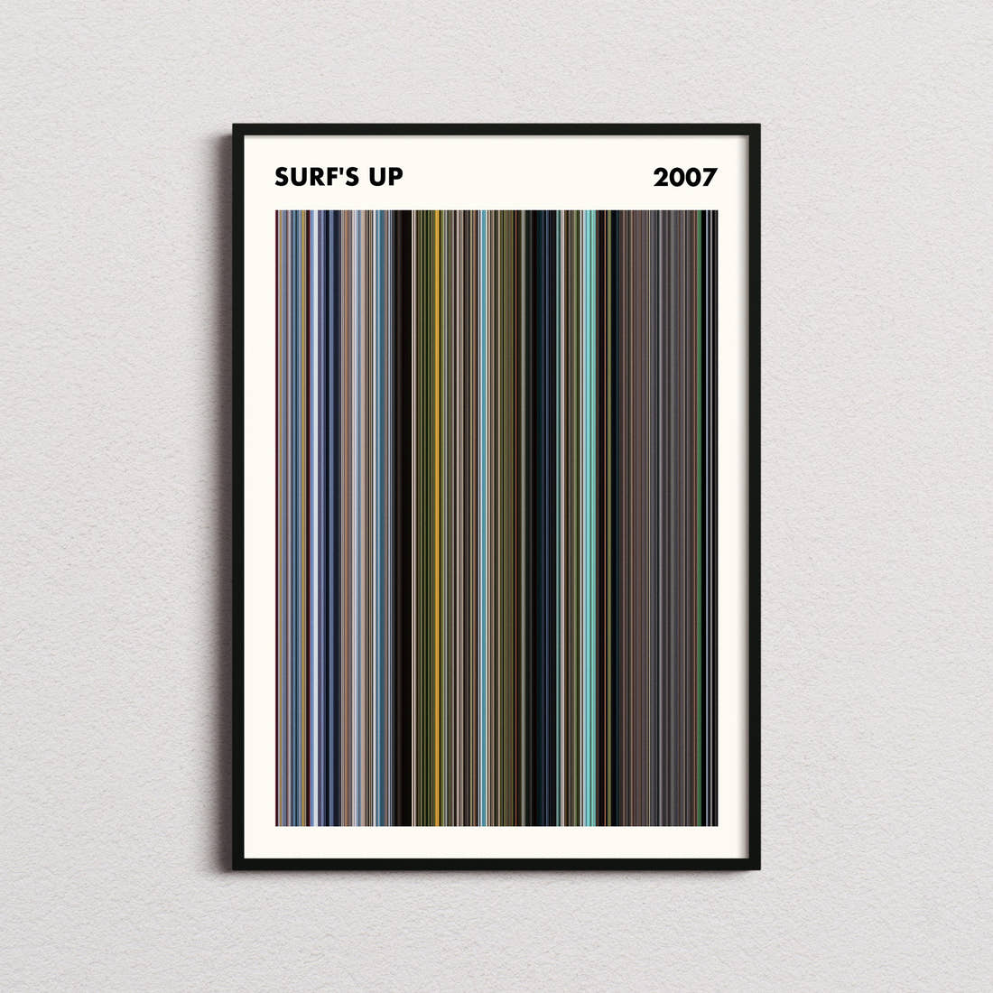 Surf's Up Movie Barcode Poster - Simplified