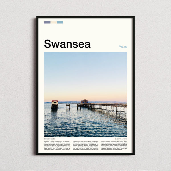 Swansea - Pier At Sunset - Travel Print