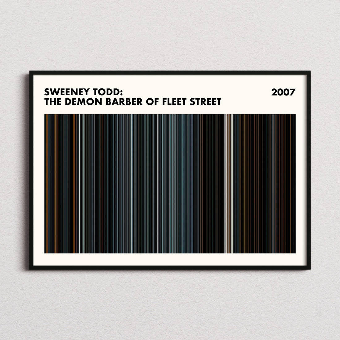 Sweeney Todd: The Demon Barber of Fleet Street Movie Barcode Poster - Simplified