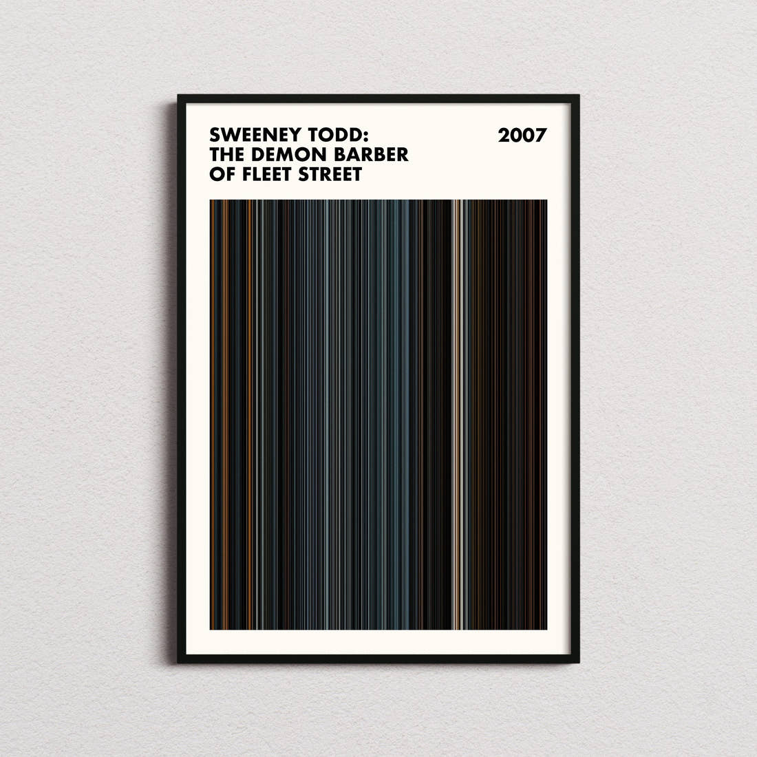 Sweeney Todd: The Demon Barber of Fleet Street Movie Barcode Poster - Simplified