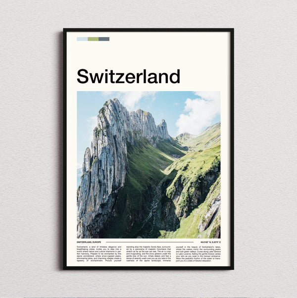 Switzerland - Mountain Ridge - Travel Print