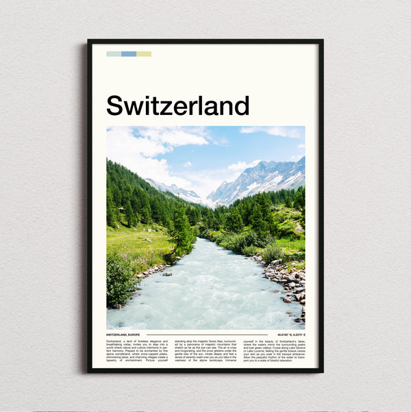 Switzerland - Glacial River Valley - Travel Print