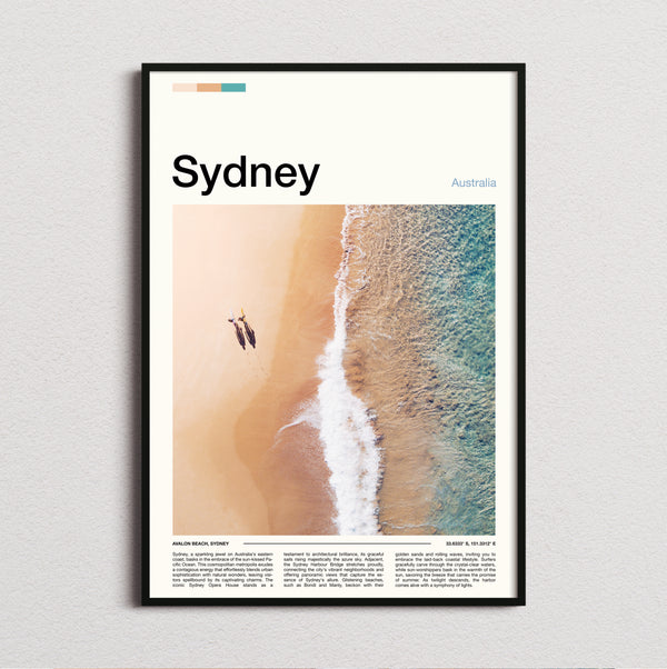 Sydney - Aerial Beach View - Travel Print
