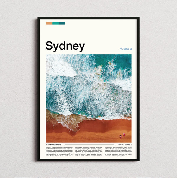 Sydney - Aerial Waves On Sand - Travel Print