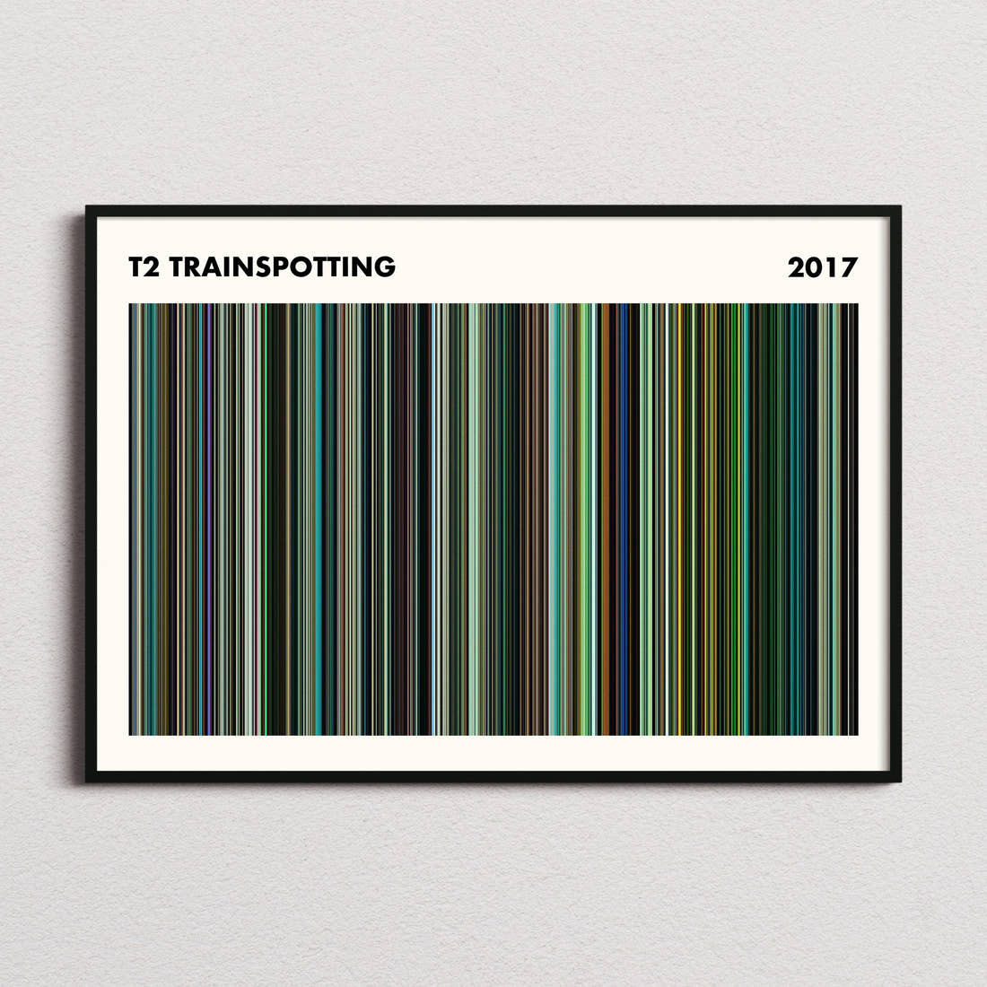 T2 Trainspotting Movie Barcode Poster - Simplified