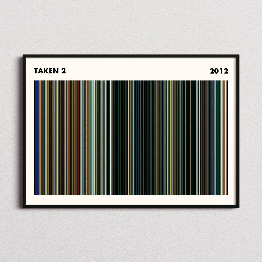 Taken 2 Movie Barcode Poster - Simplified