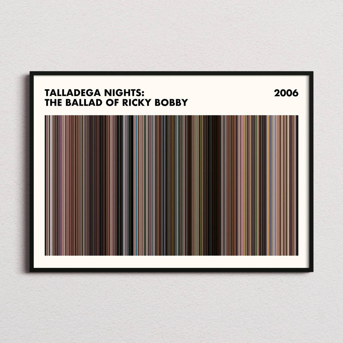 Talladega Nights: The Ballad of Ricky Bobby Movie Barcode Poster - Simplified