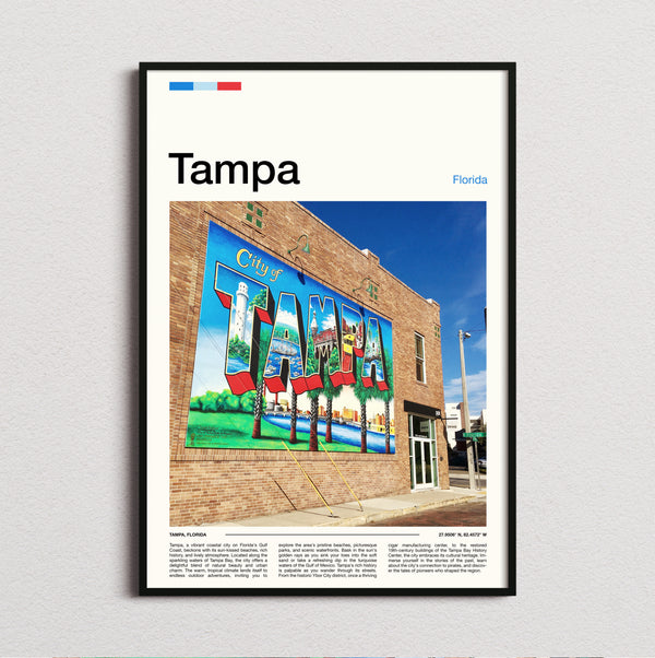 Tampa - Painted Wall Mural - Travel Print