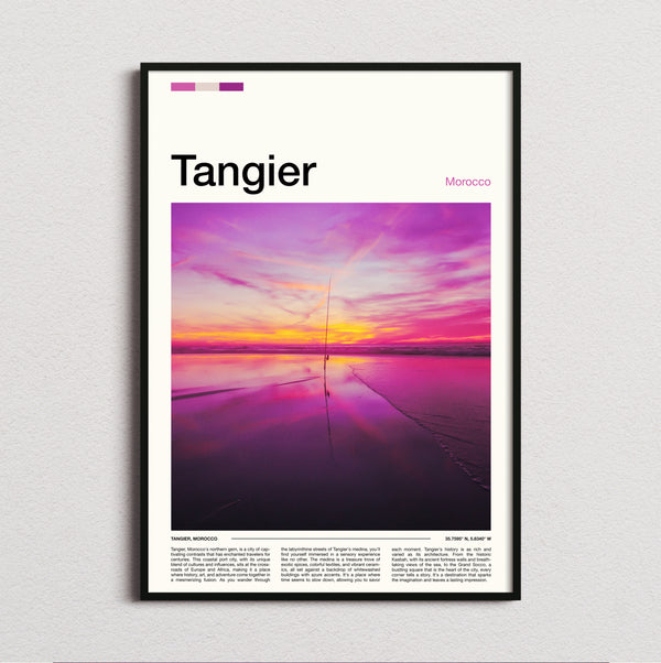 Tangier - Pink Sunset Over Water - Travel Print