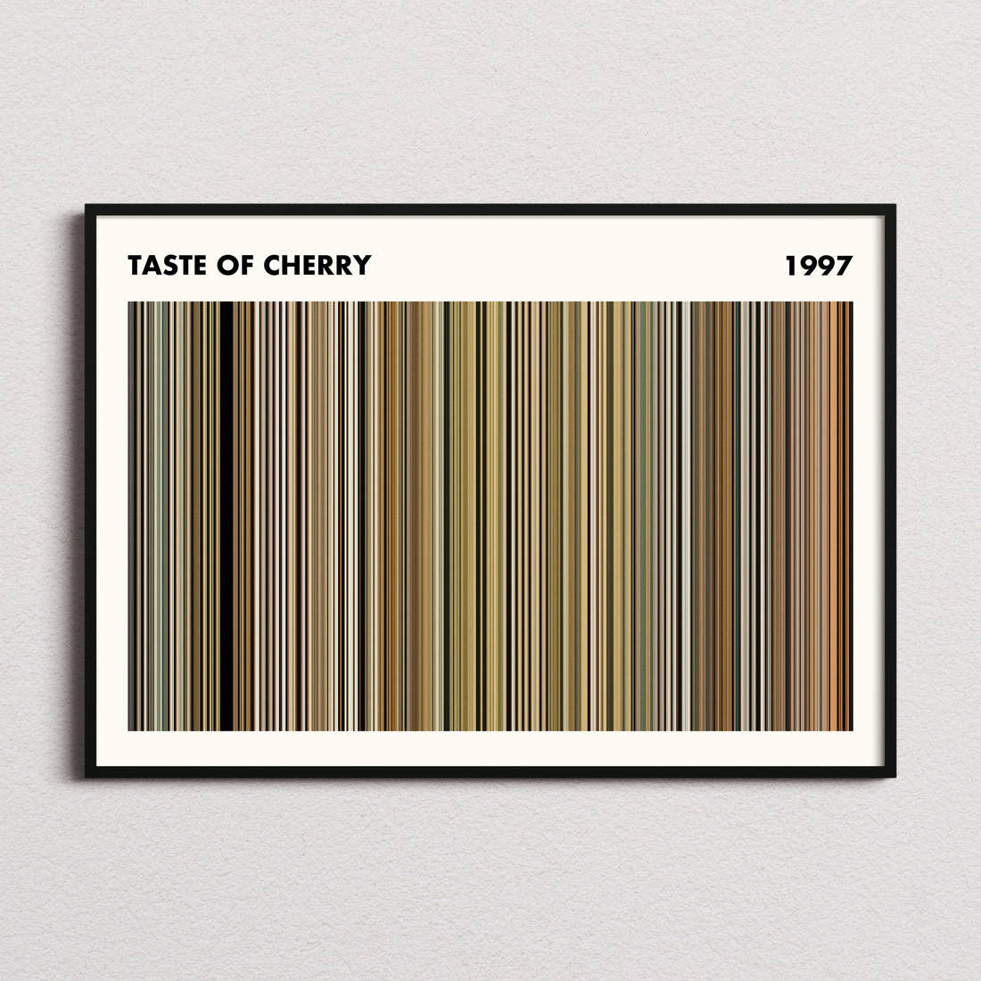 Taste of Cherry Movie Barcode Poster - Simplified