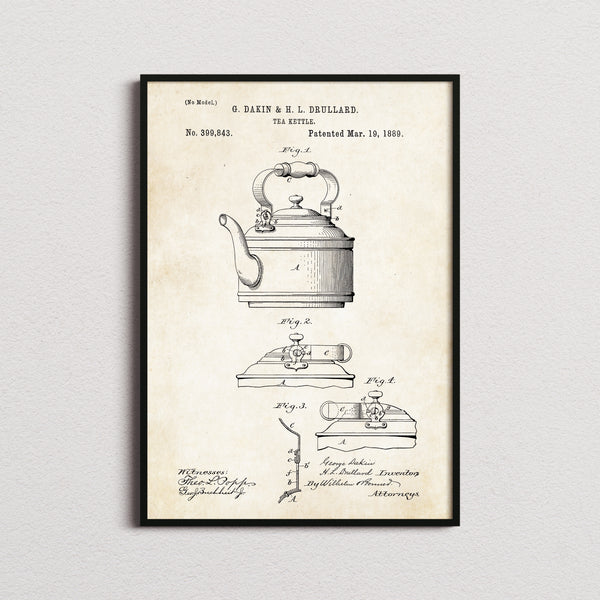 Tea Kettle Patent Print
