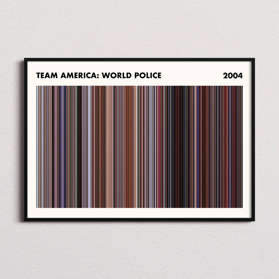Team America: World Police Movie Barcode Poster - Simplified