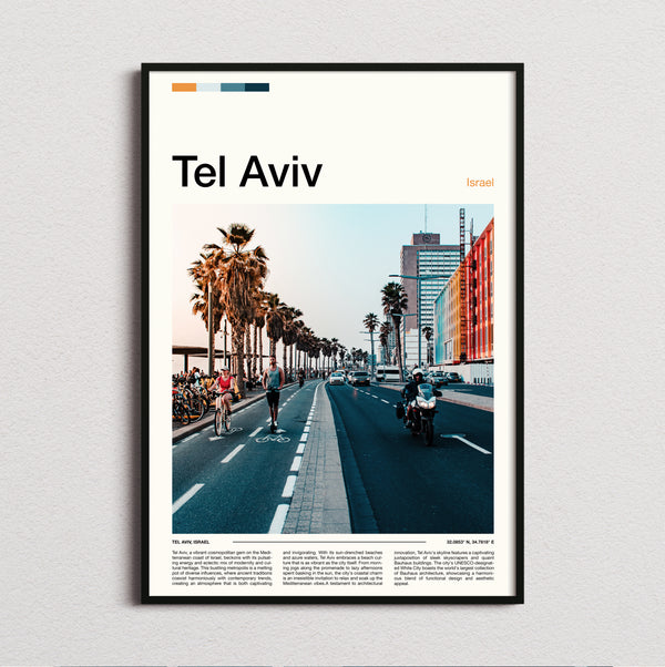 Tel Aviv - Palm Lined Boulevard - Travel Print