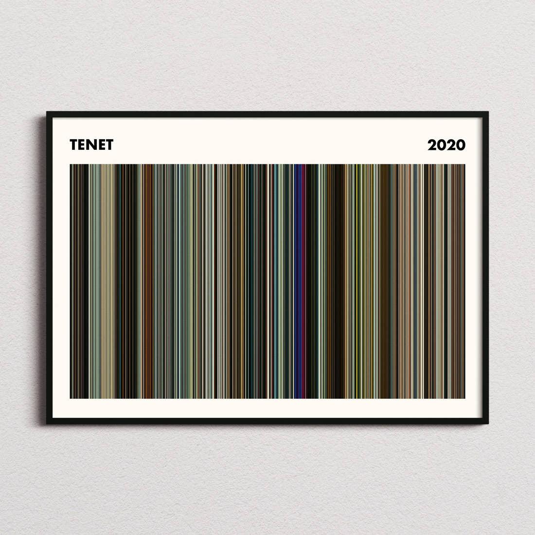 Tenet Movie Barcode Poster - Simplified