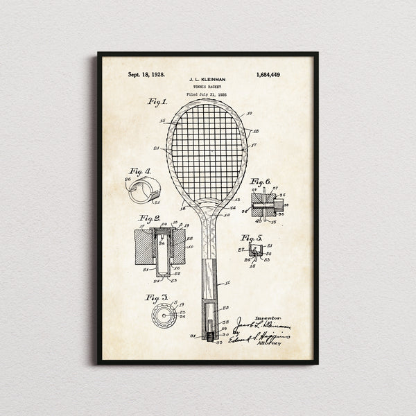 Tennis Racket Patent Print