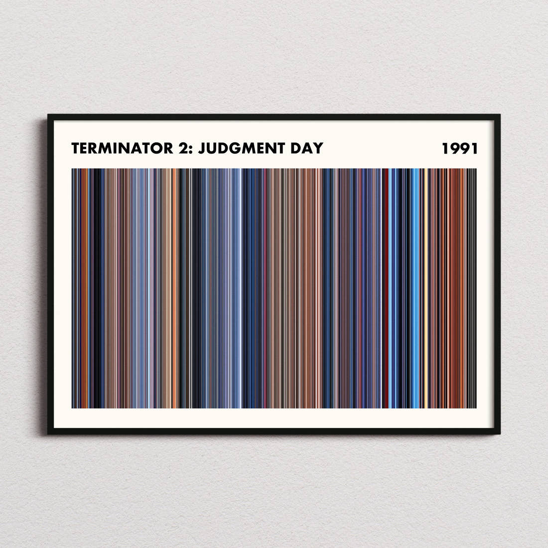 Terminator 2: Judgment Day Movie Barcode Poster - Simplified
