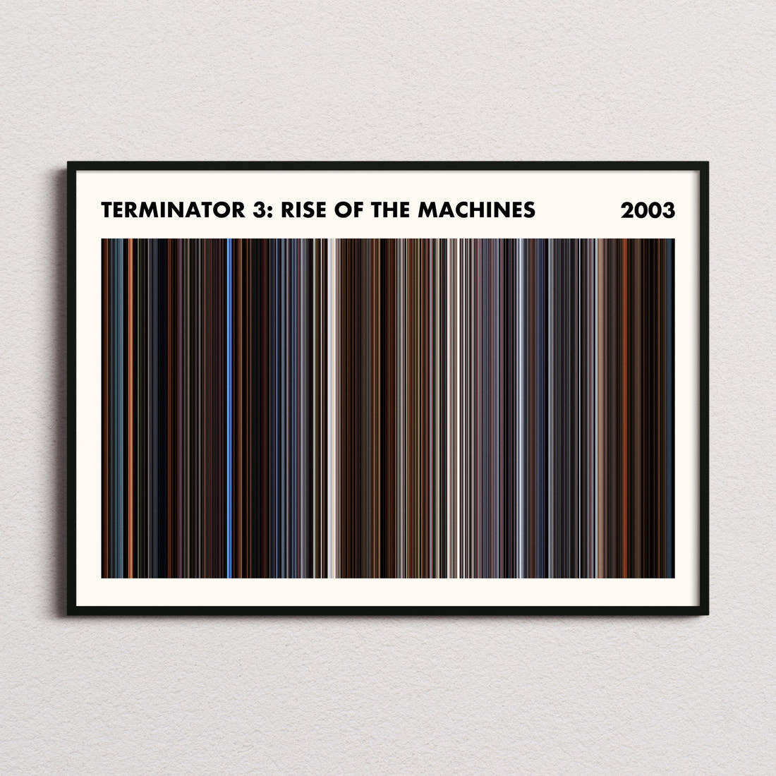 Terminator 3: Rise of the Machines Movie Barcode Poster - Simplified