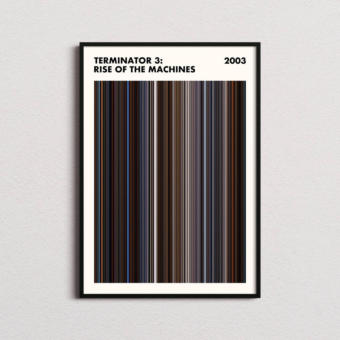 Terminator 3: Rise of the Machines Movie Barcode Poster - Simplified