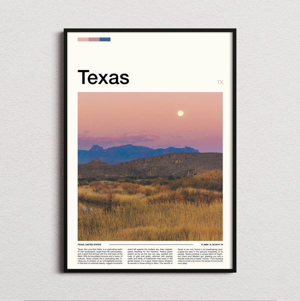 Texas - Desert Mountains At Dusk - Travel Print