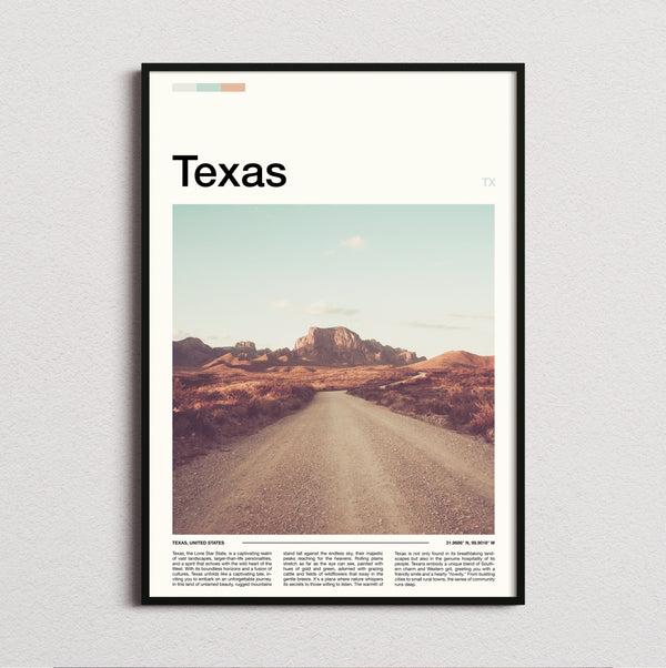 Texas - Desert Road - Travel Print