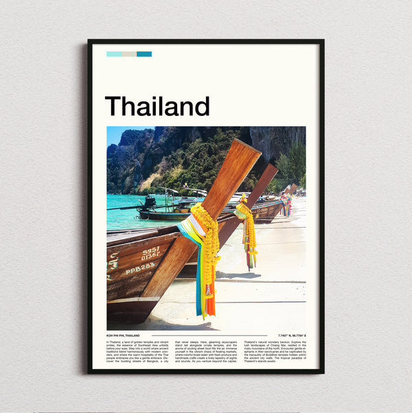 Thailand - Longtail Boats - Travel Print