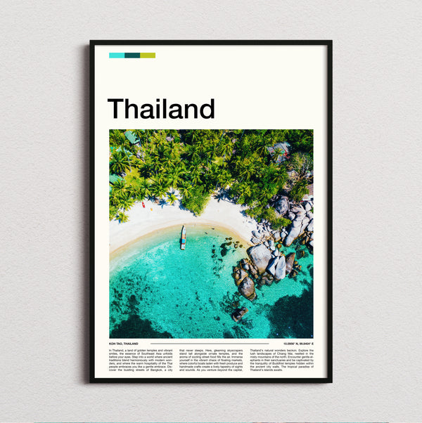 Thailand - Aerial Beach And Rocks - Travel Print
