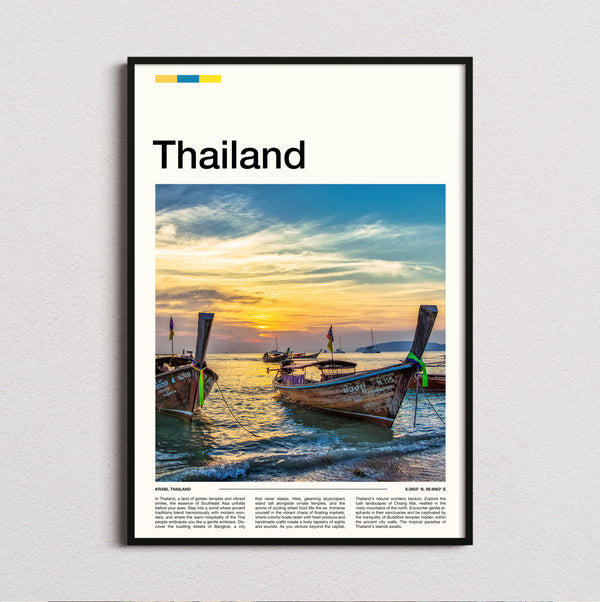 Thailand - Longtail Boats At Sunset - Travel Print