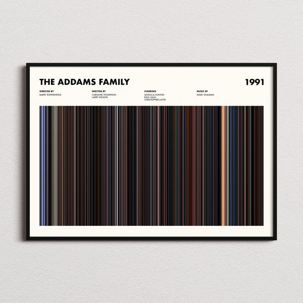 The Addams Family Movie Barcode Poster