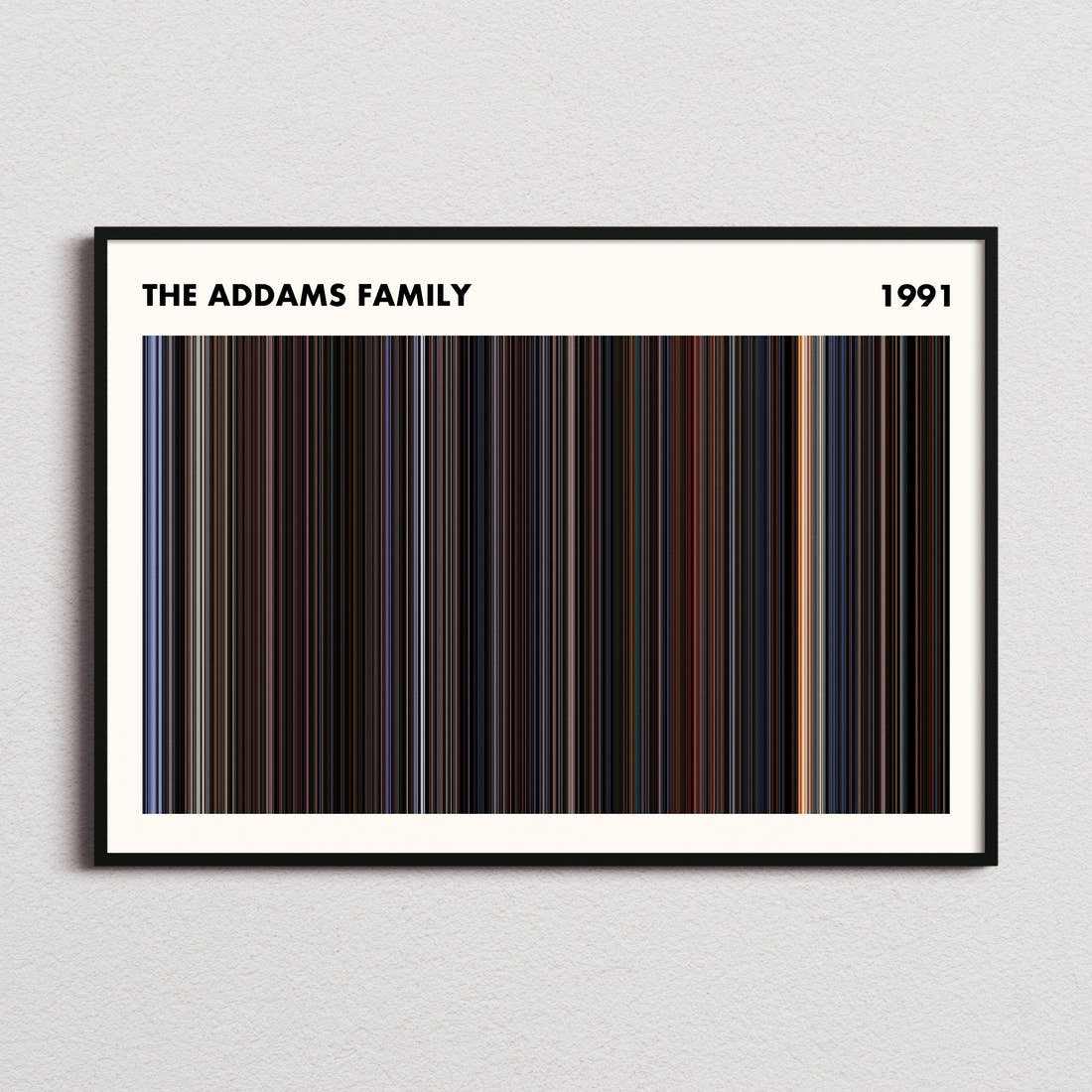 The Addams Family Movie Barcode Poster - Simplified