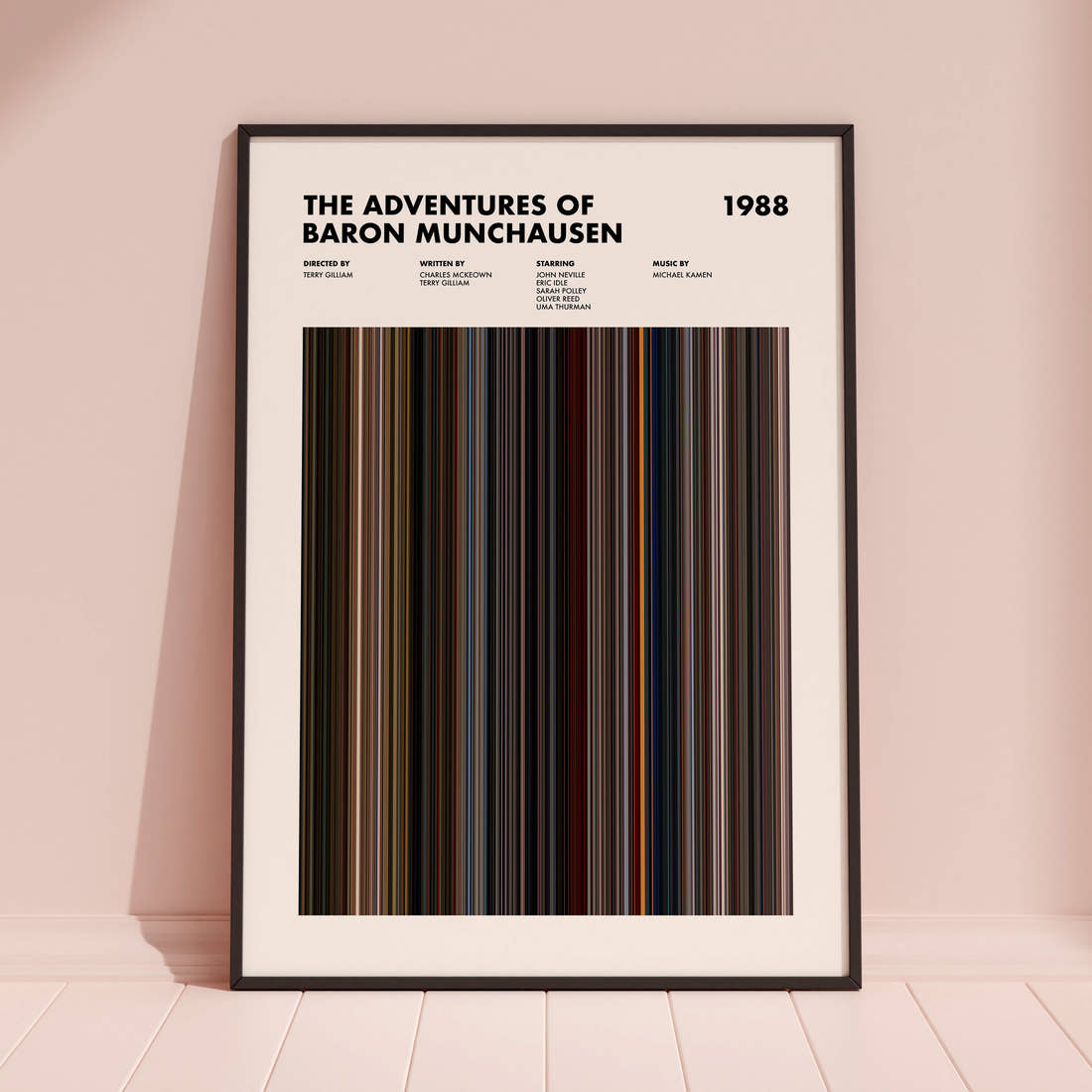 The Adventures of Baron Munchausen Movie Barcode Poster