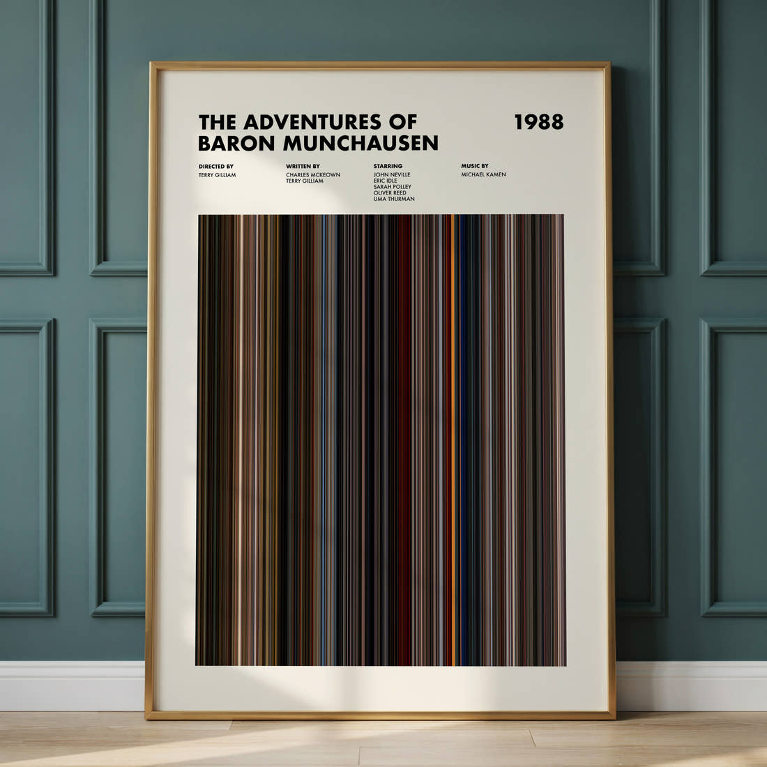 The Adventures of Baron Munchausen Movie Barcode Poster