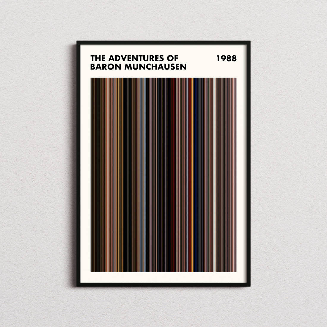 The Adventures of Baron Munchausen Movie Barcode Poster - Simplified