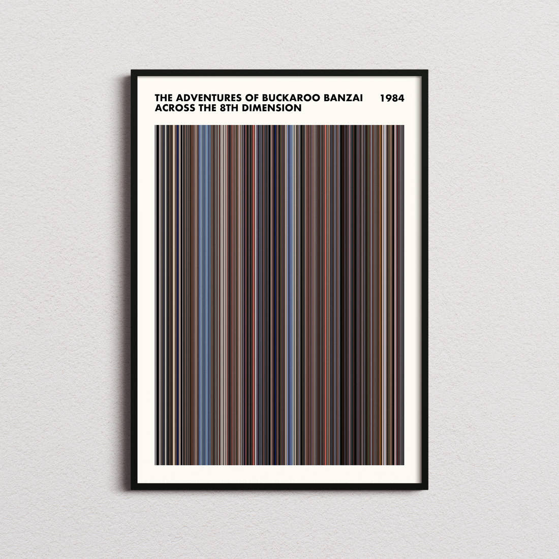 The Adventures of Buckaroo Banzai Across the 8th Dimension Movie Barcode Poster - Simplified