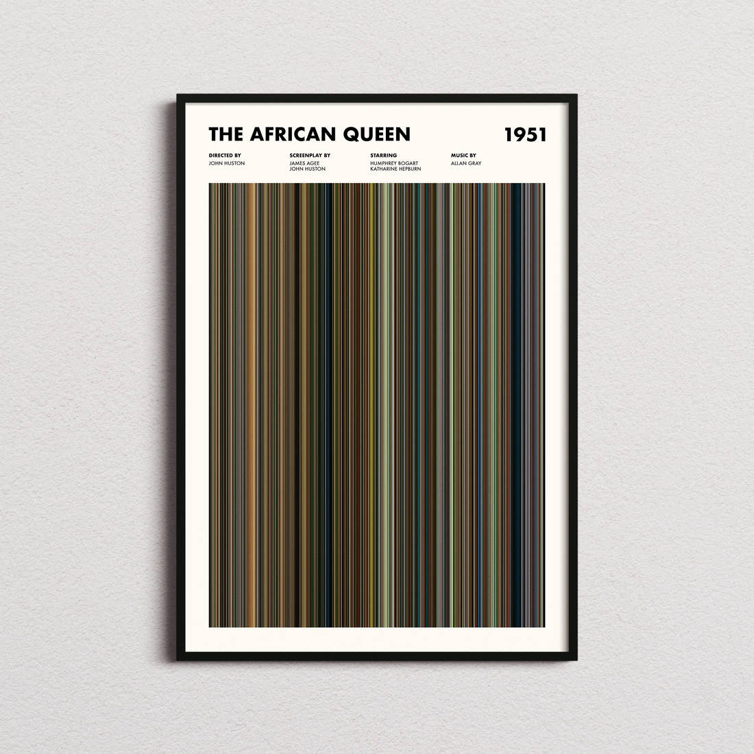 The African Queen Movie Barcode Poster