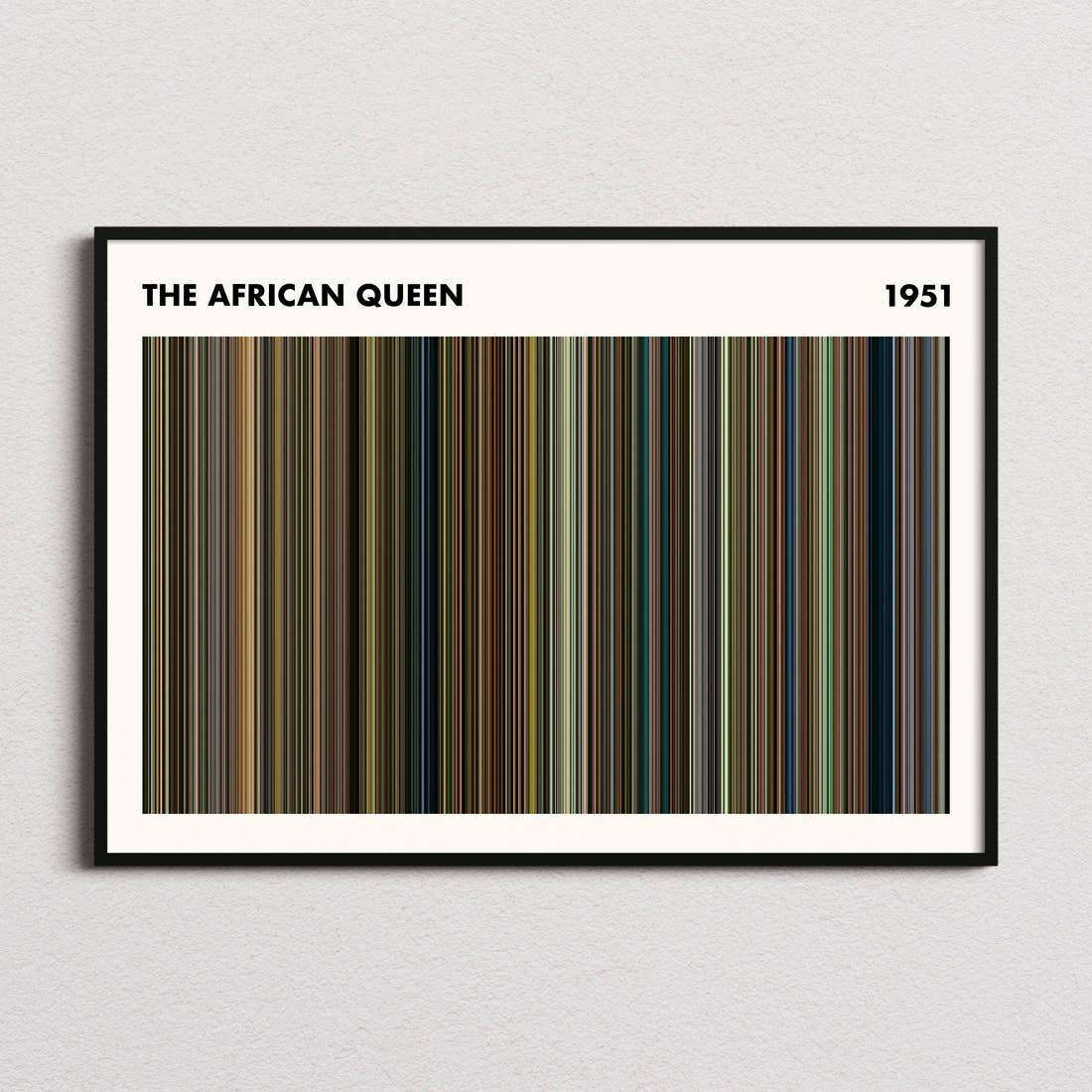 The African Queen Movie Barcode Poster - Simplified