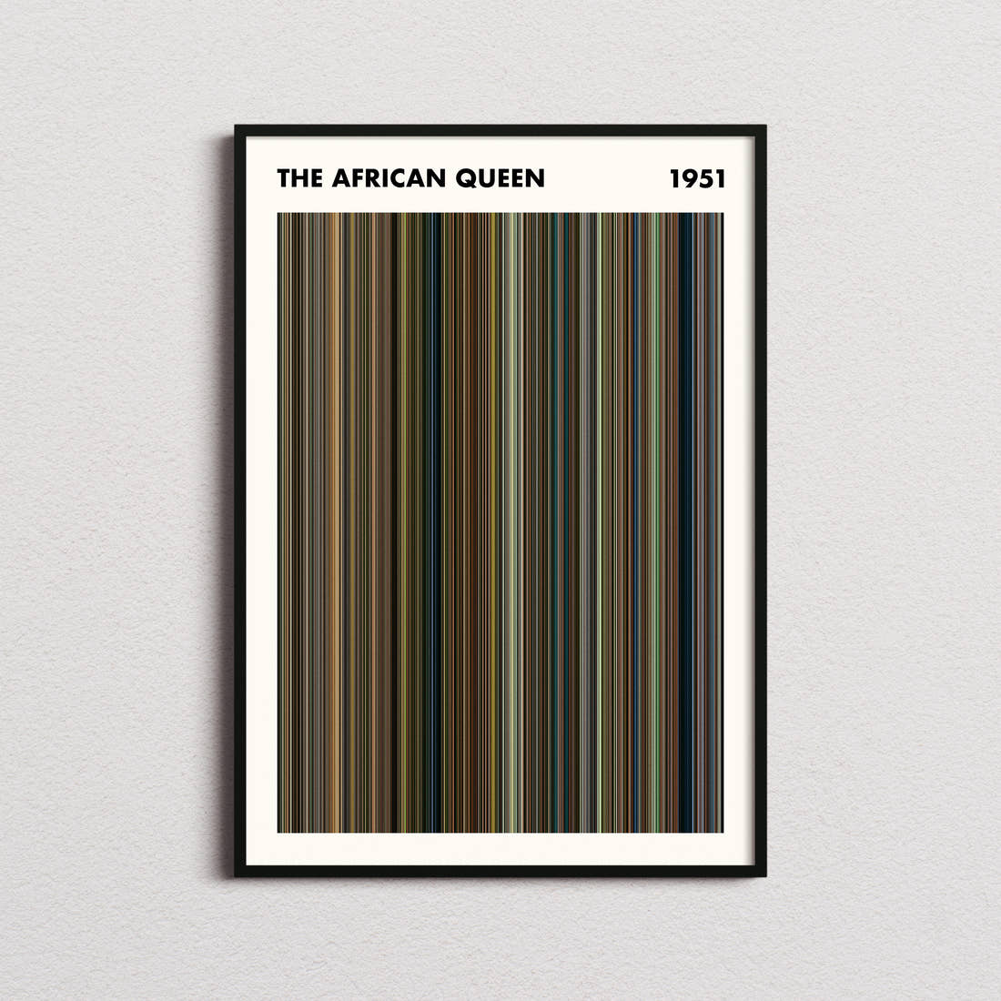 The African Queen Movie Barcode Poster - Simplified