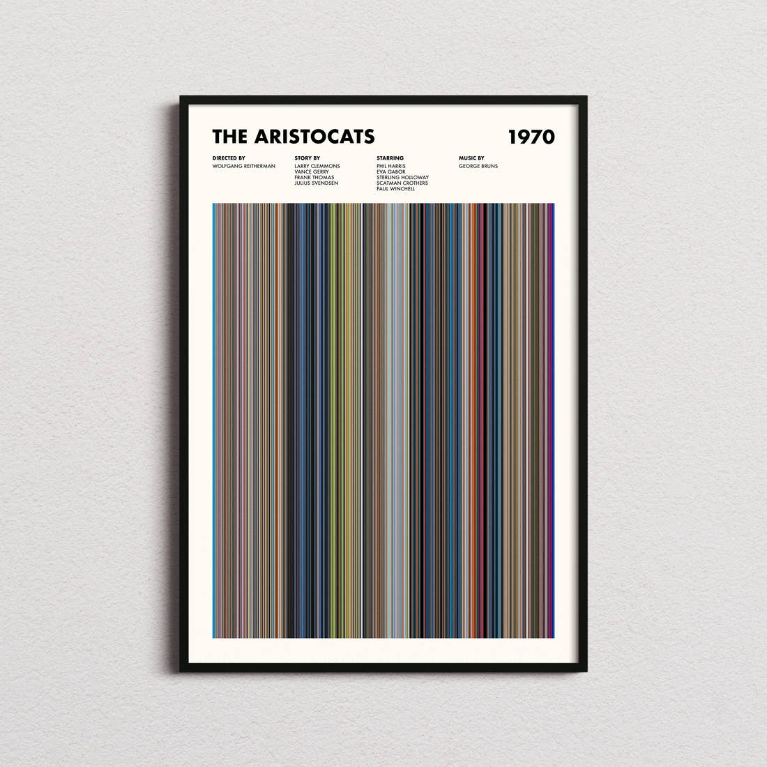 The Aristocats Movie Barcode Poster
