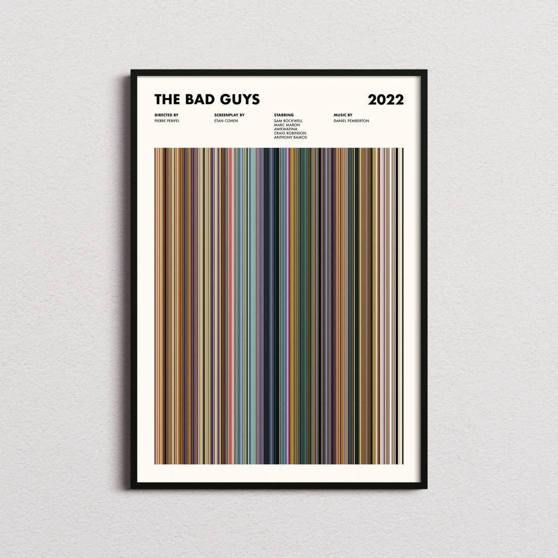 The Bad Guys Movie Barcode Poster