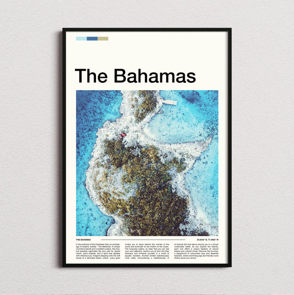 The Bahamas - Aerial Sandbanks - Travel Print