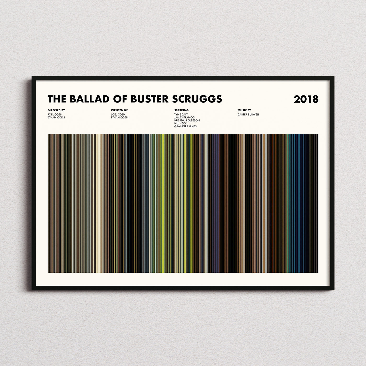 The Ballad of Buster Scruggs Movie Barcode Poster
