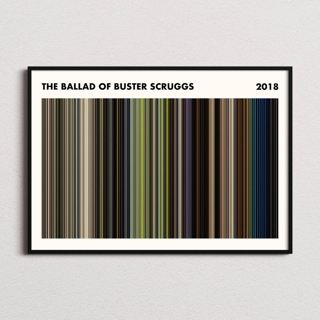 The Ballad of Buster Scruggs Movie Barcode Poster - Simplified