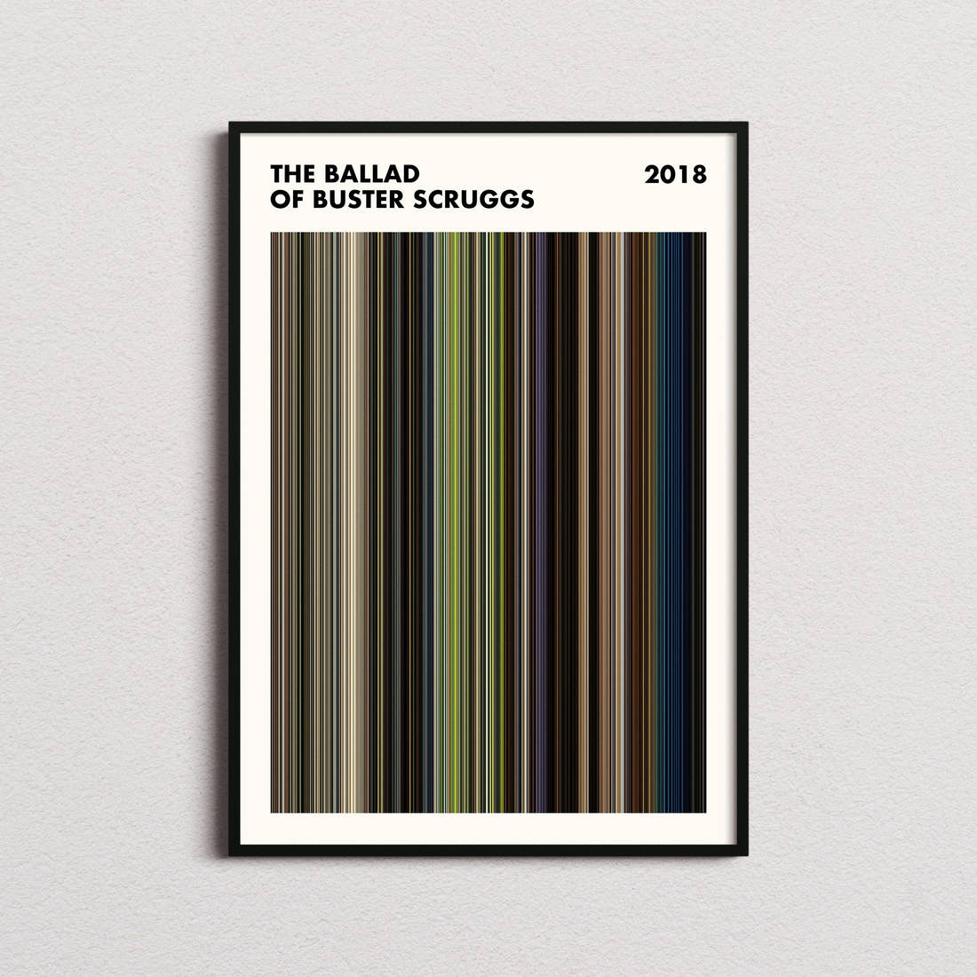 The Ballad of Buster Scruggs Movie Barcode Poster - Simplified