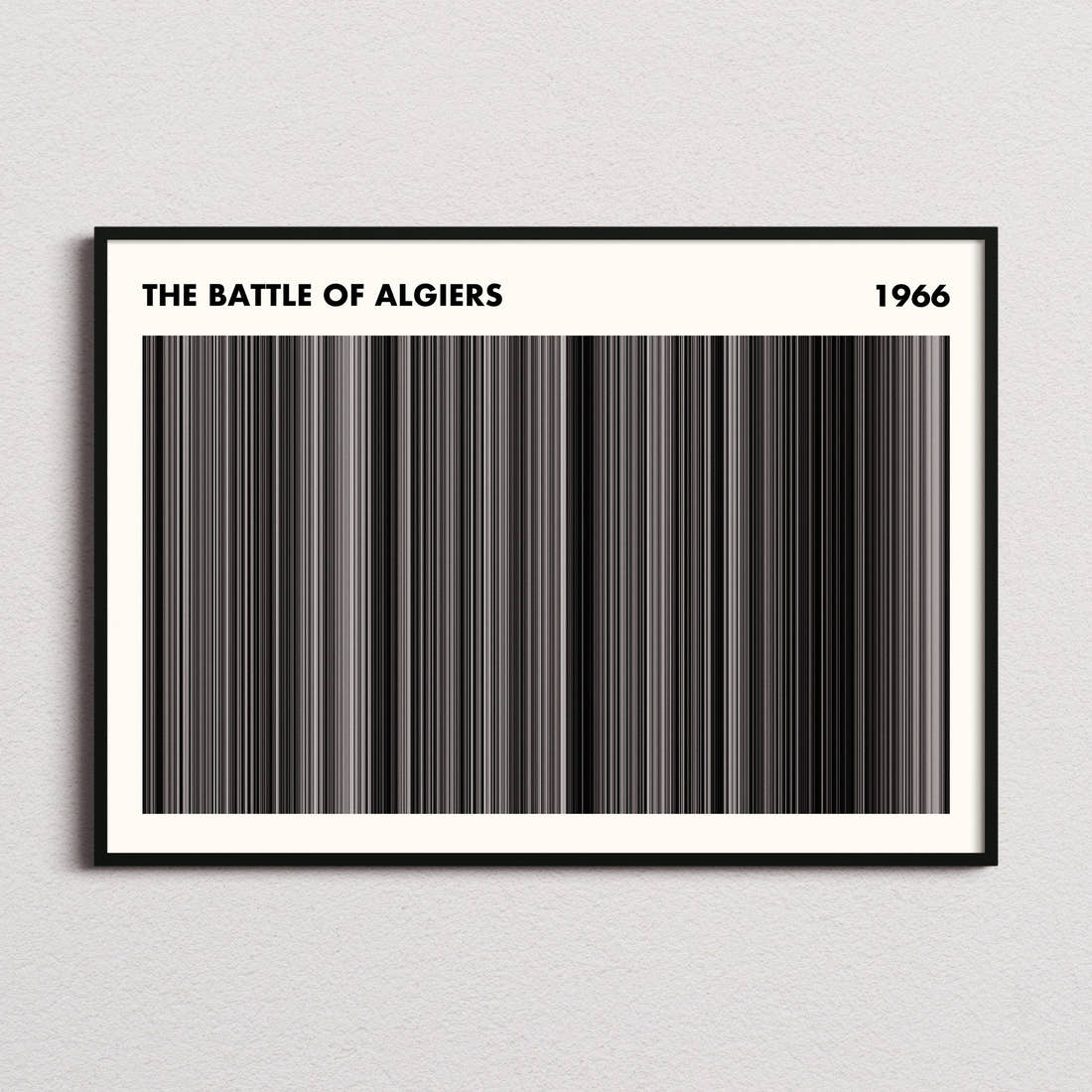 The Battle Of Algiers Movie Barcode Poster - Simplified