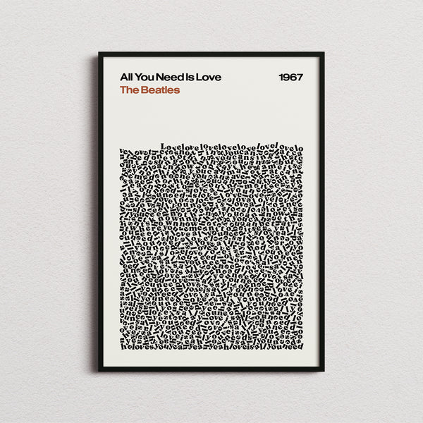 The Beatles All You Need Is Love Lyric Print