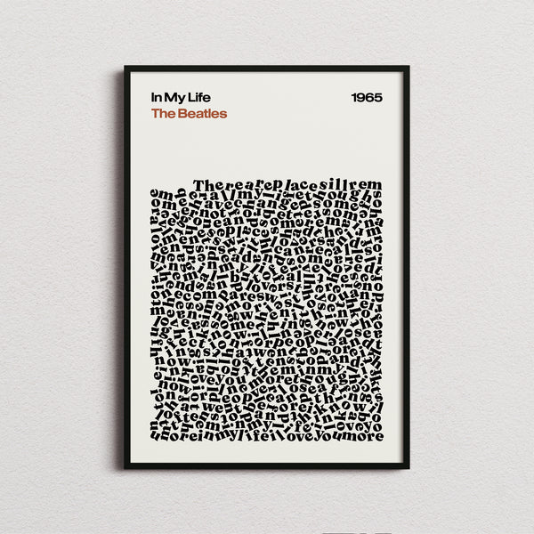 The Beatles In My Life Lyric Print
