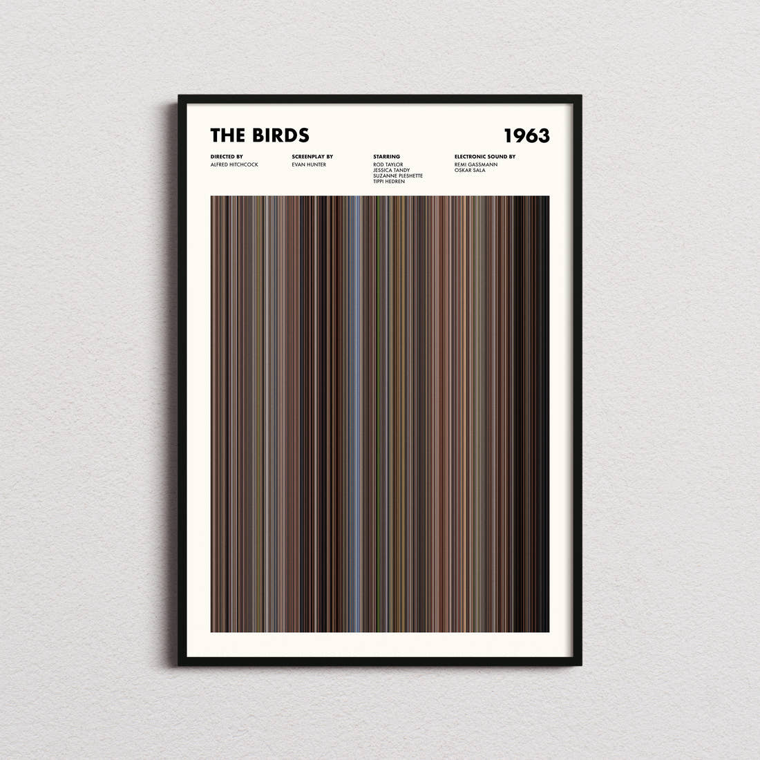 The Birds Movie Barcode Poster