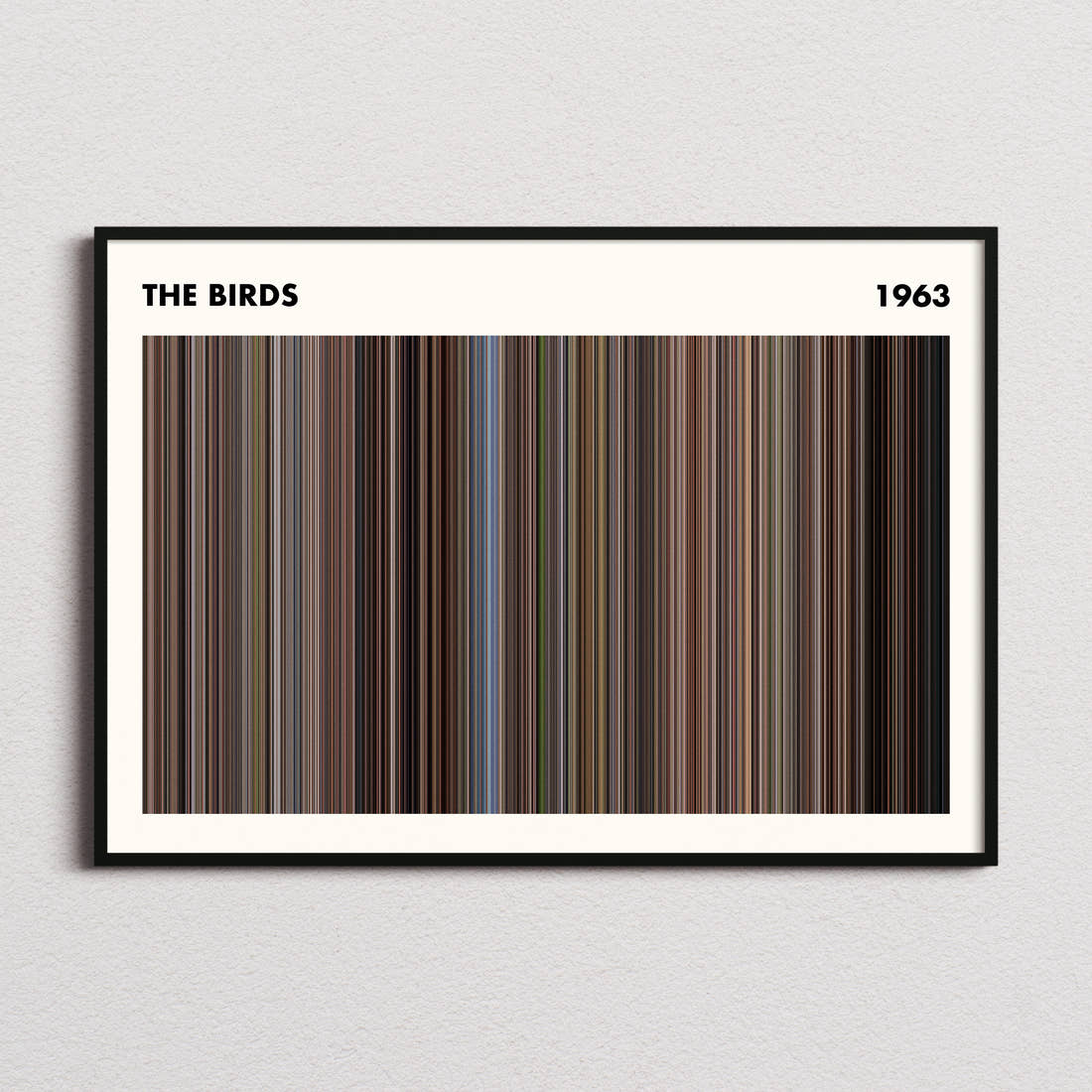 The Birds Movie Barcode Poster - Simplified