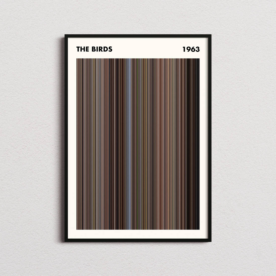 The Birds Movie Barcode Poster - Simplified