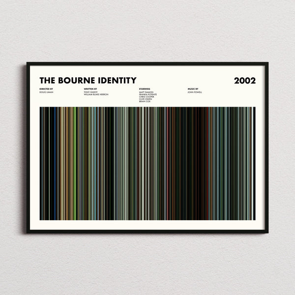 The Bourne Identity Movie Barcode Poster
